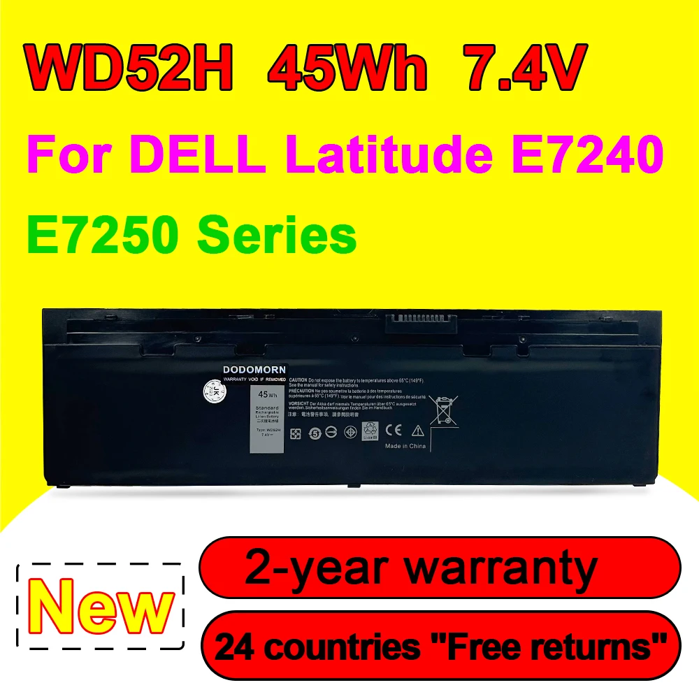Новый аккумулятор WD52H для DELL Latitude E7240 E7250 Series W57CV 0W57CV GVD76 7,6 V 52WH