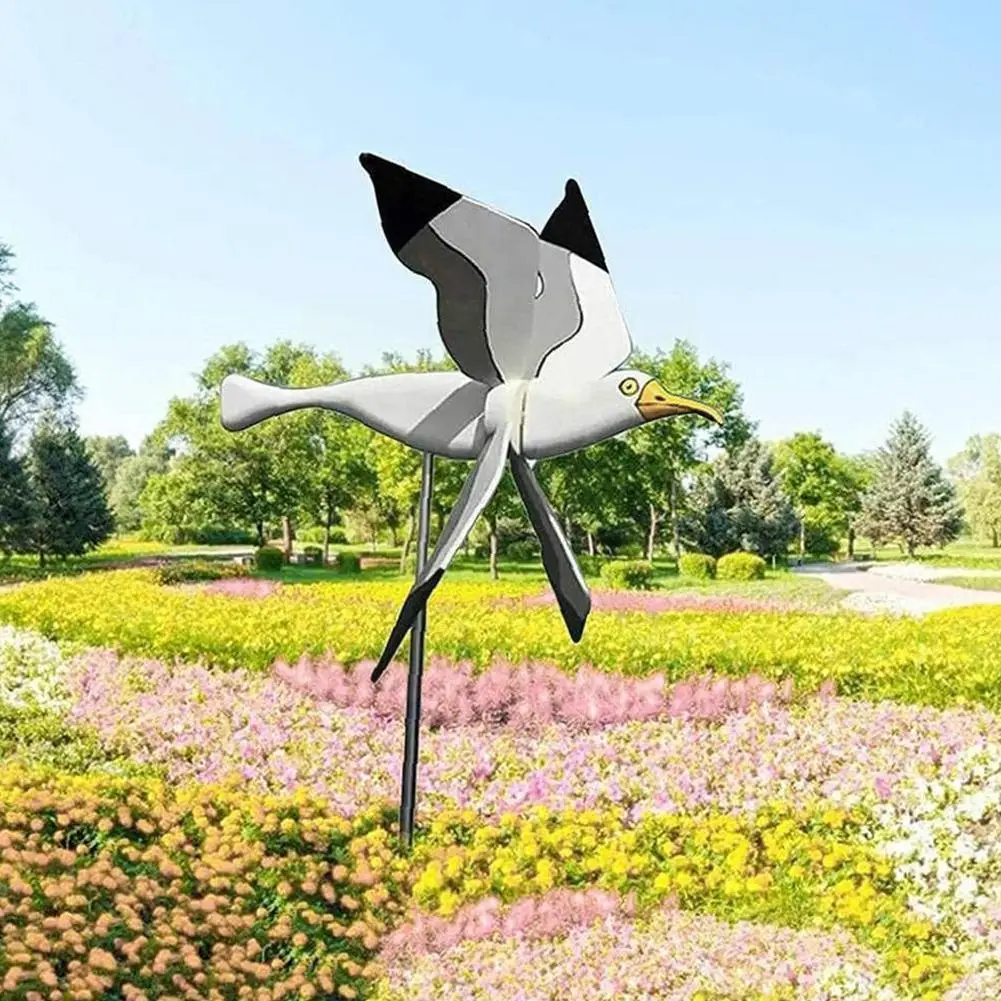 

2021 New Seagull Windmill Garden Outdoor Bird Holiday Spinners Courtyard Decor Decorative Accessories Personalized Wind Gif X7w3