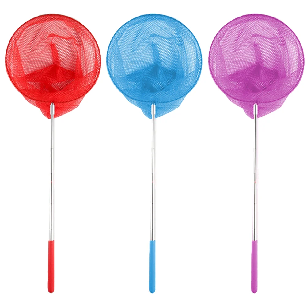 

3 Pcs Caterpillar Toy Fishnet Capture Telescopic Catching Handle Extendable Insect Plastic Child