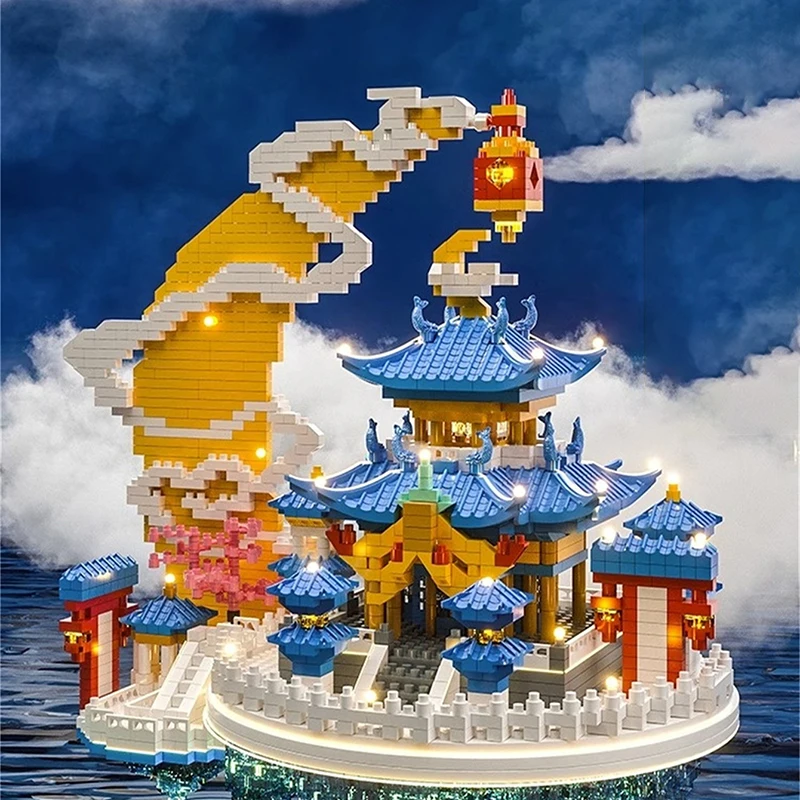 Детский конструктор Guanghan Palace высокой сложности большая сборка микрочастиц