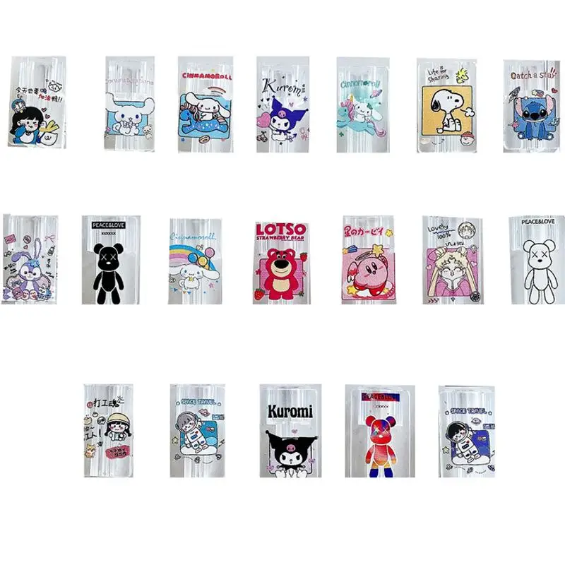 

Kawaii Anime Kuromi Cinnamoroll Mymelody Purin Dog Apple Huawei Oppo Vivo Transparent Cartoon Bite A Data Cable Protective Cover