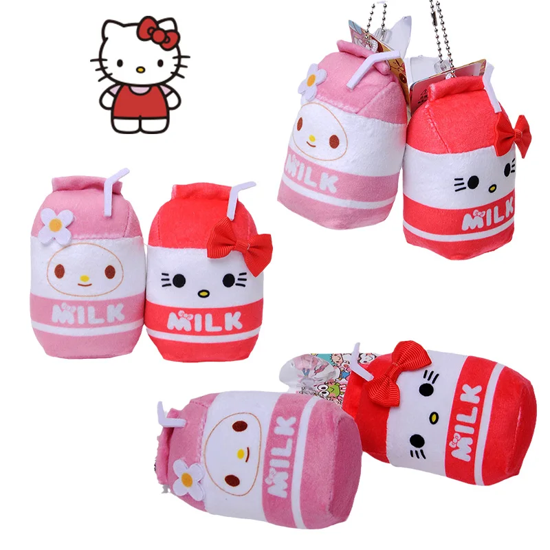 

Кавайная Sanrioed японская мультяшная мимелодия коричная кошка молочная банка Плюшевая Кукла сумка подвеска Украшение Милая машина кукла пода...