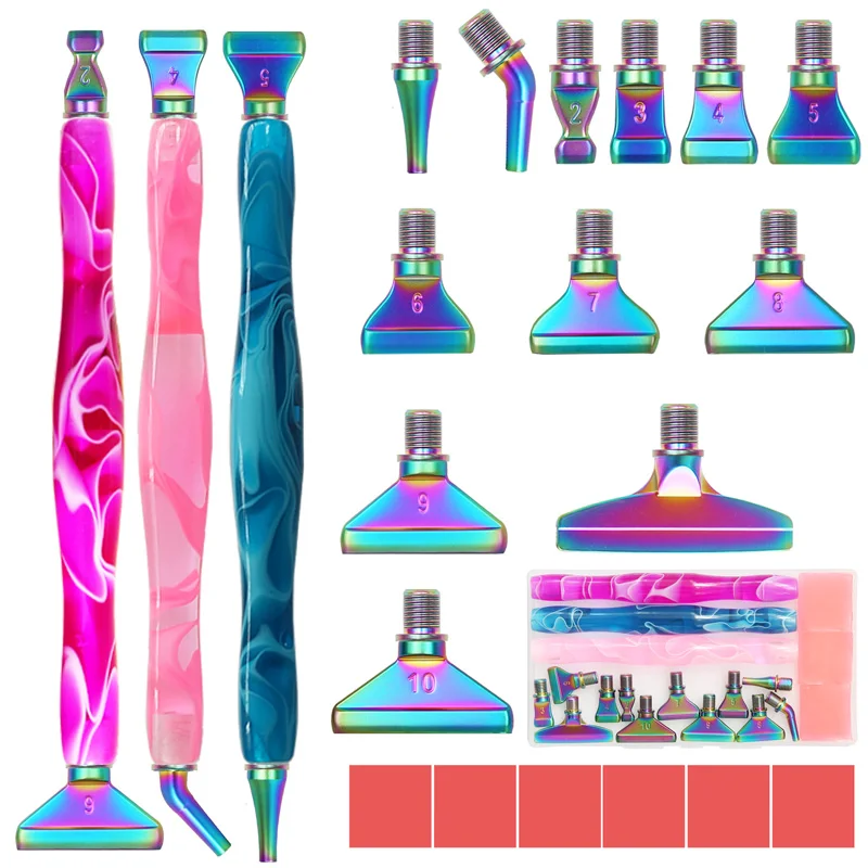 

Diamond Painting Assessoires Diamond Mosaic Art Point Drill Pens Alloy Replacement Pen Heads Glue Clay Storage Container Tools