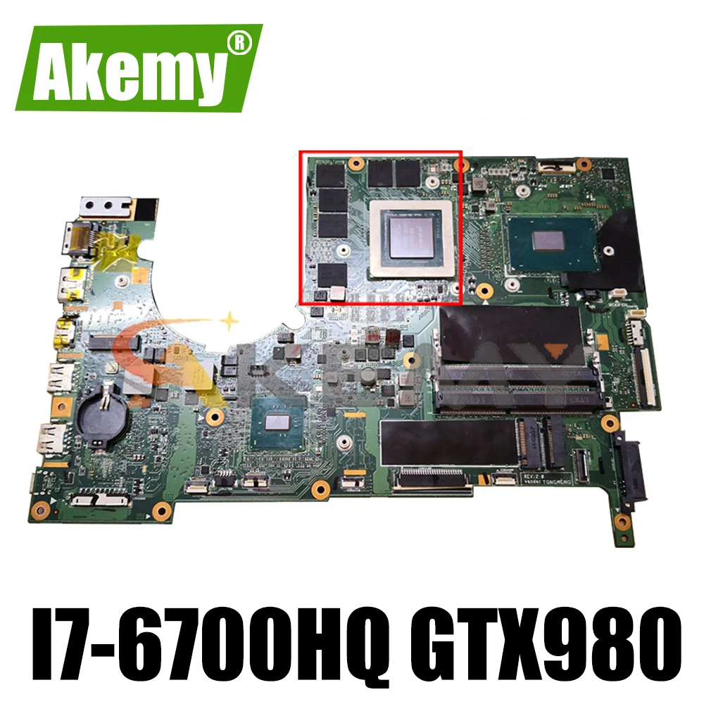 

P5NCN P7NCN MAIN BOARD For ACER Predator 15 G9-591 G9-591R G9-592 G9-791 G9000 Laptop motherboard CPU I7-6700HQ GPU GTX980 4GB