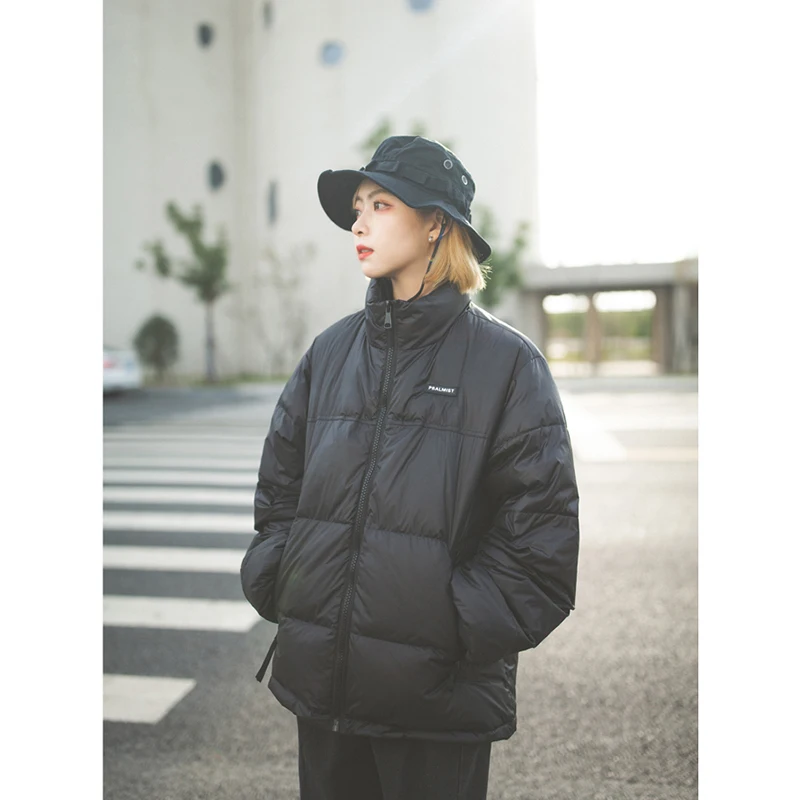 Womens Black Down Jackets Winter Coat Fashion Baggy Bread Clothes Thickening Warm Female Puffer Cotton Padded Jacket Outwear