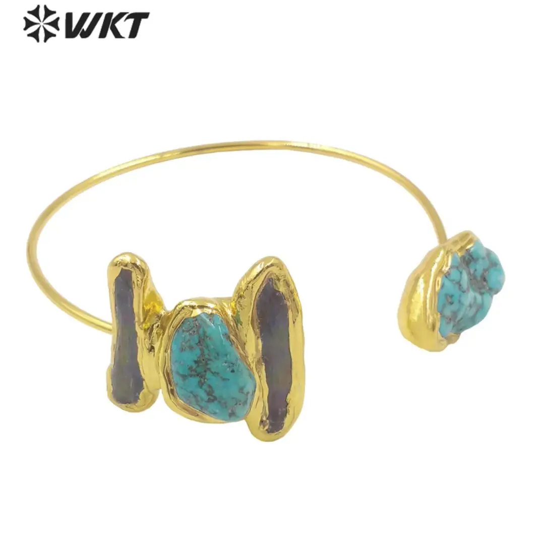 Фото WT-B655 WKT 2023 Модный браслет с бирюзой и жемчугом, позолоченный 18-каратным золотом, регулируемый, модные ювелирные изделия, аксессуар, символ любви №3