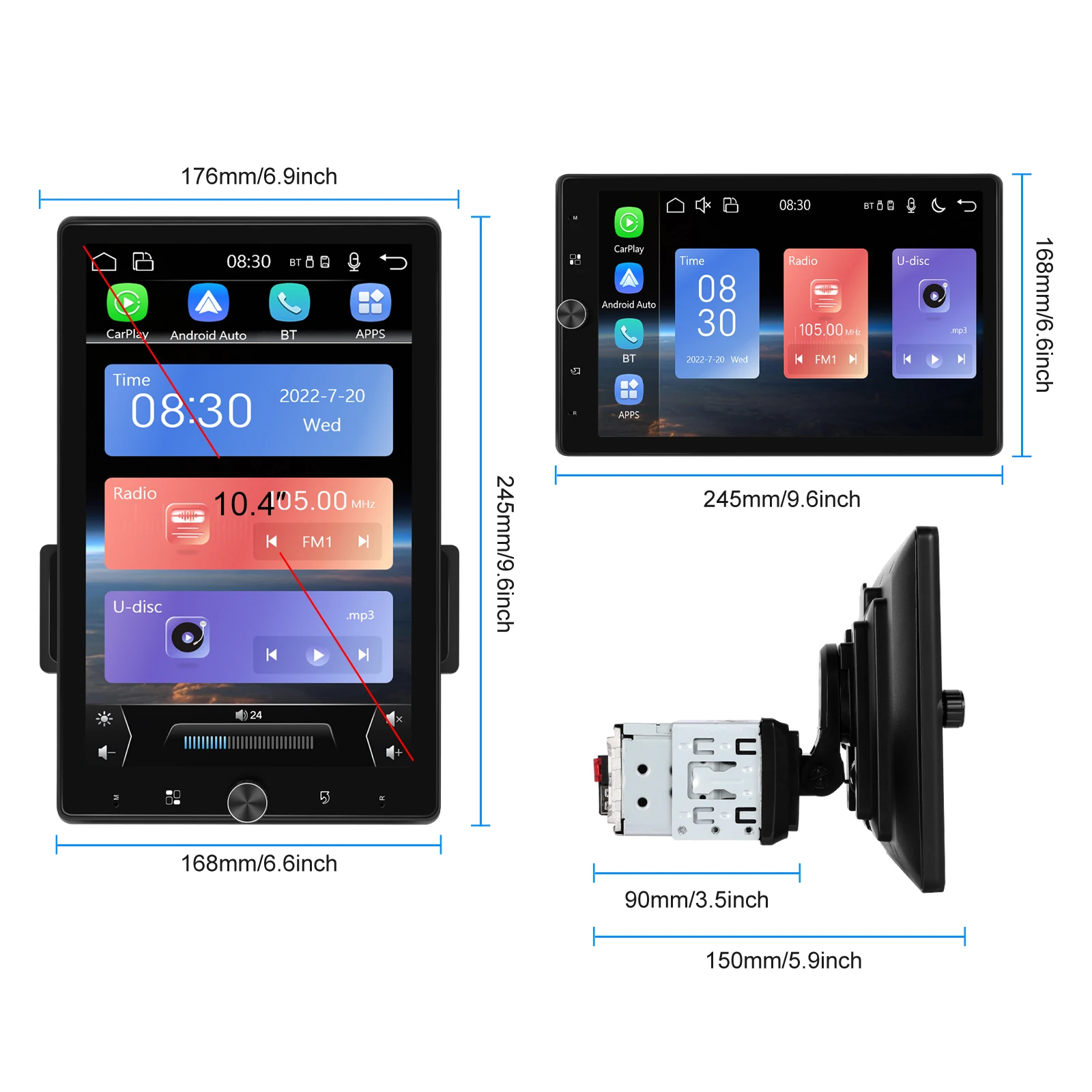 Автомобильный мультимедийный плеер Podofo стерео-система на Android с bluetooth FM USB