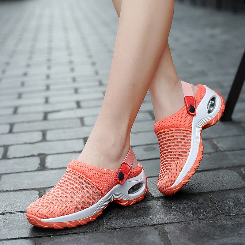Women Clogs Casual Walking Shoes Cushion Platform Athletic Mesh Breathable Famale Treckking Slippers
