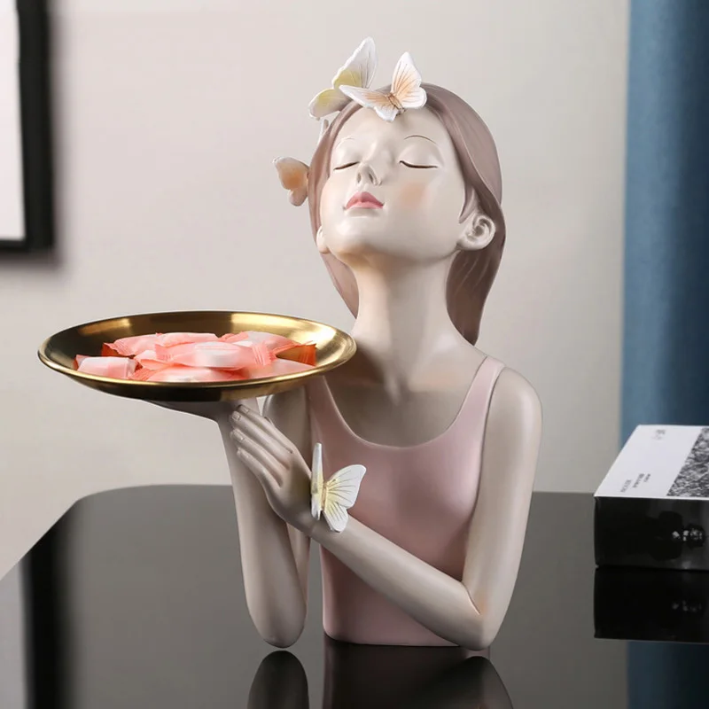 

Fashion Butterfly Fairy Sculpture Resin Desktop Statues Creative Characters Large Figure Gift for Girlfriend Girl Figurines New