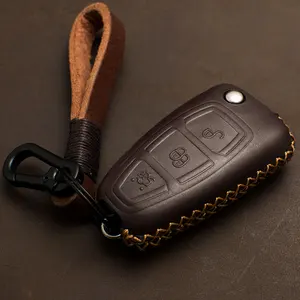 1 PCS Genuine leather Car key Case Key Cover For Ford Focus 3 4 MK3 MK4 Kuga Edge Mondeo Fusion Escape Ecosport Fiesta