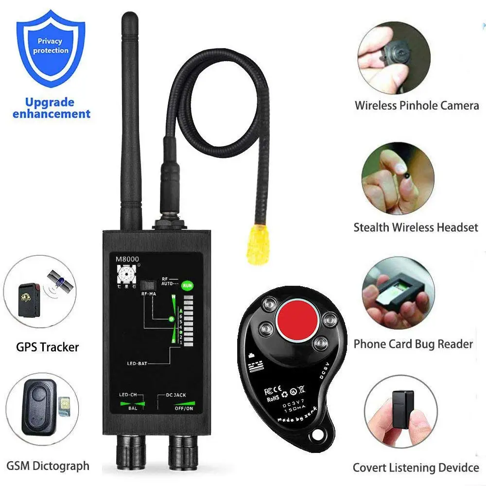 1MHz-12GH Radio Anti-Spy Detector FBI GSM RF Signal Auto Tracker Detectors GPS Tracker Finder Bug with Long Magnetic LED Antenna