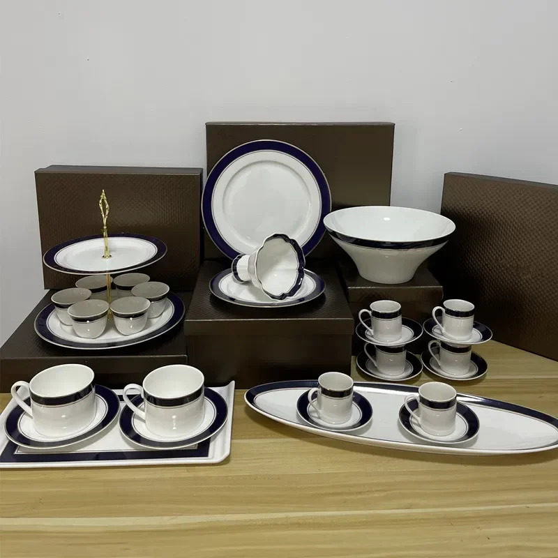 Türkische Espresso tasse 6 Geschenk box Set Керамика Klein Blau Gold Rand (1) Футболка Tassen 80 мл festliche