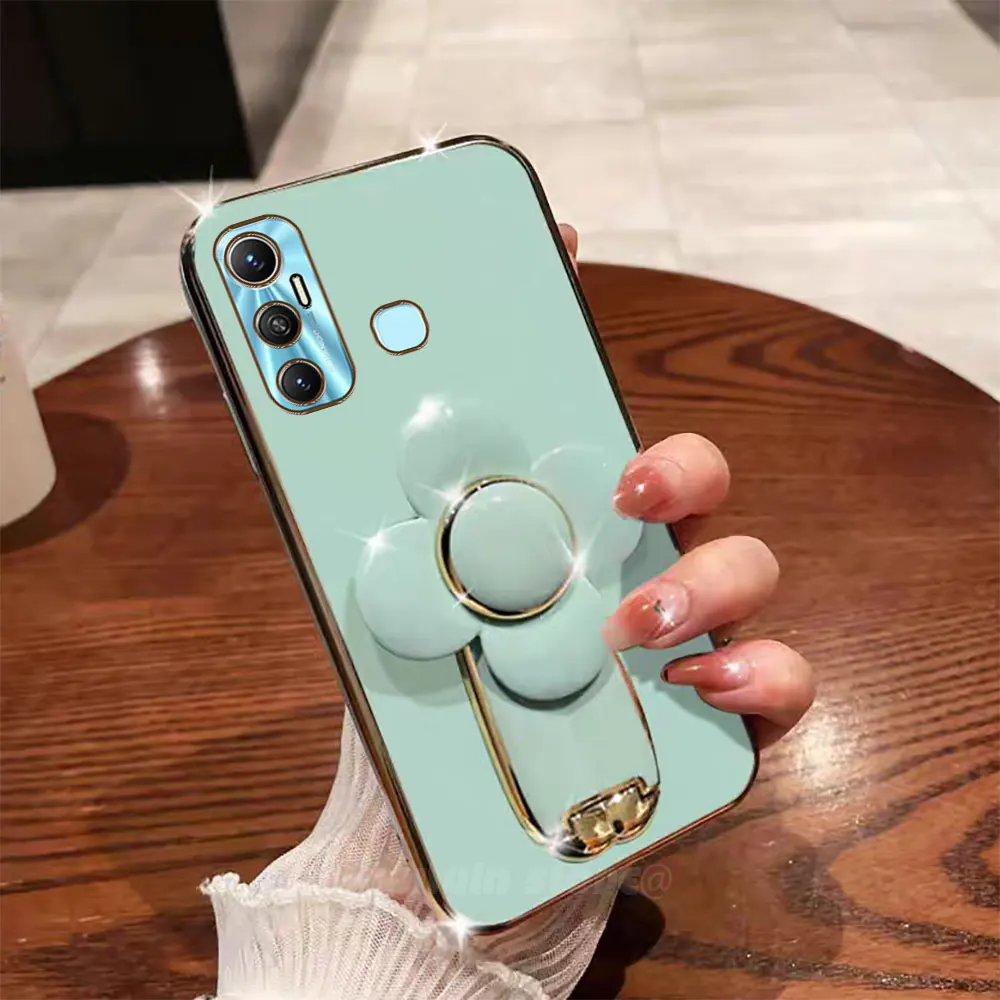 Вращающийся держатель цветов для Infinix Hot 11 Hot11 2021 X662 X662B мягкая задняя крышка