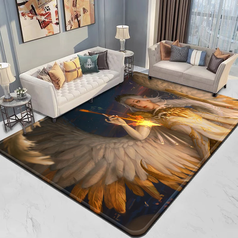 Священный ковер Angel Cartoon для гостиной кемпинга незнакомых вещей коврика пикника