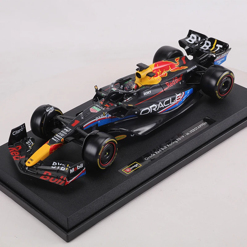 Фото Коллекционная модель автомобиля Burago 1:18 Oracle Red Bull Racing RB19-M.Verstappen №1, литая под давлением, из сплава, люкс, подарок №1