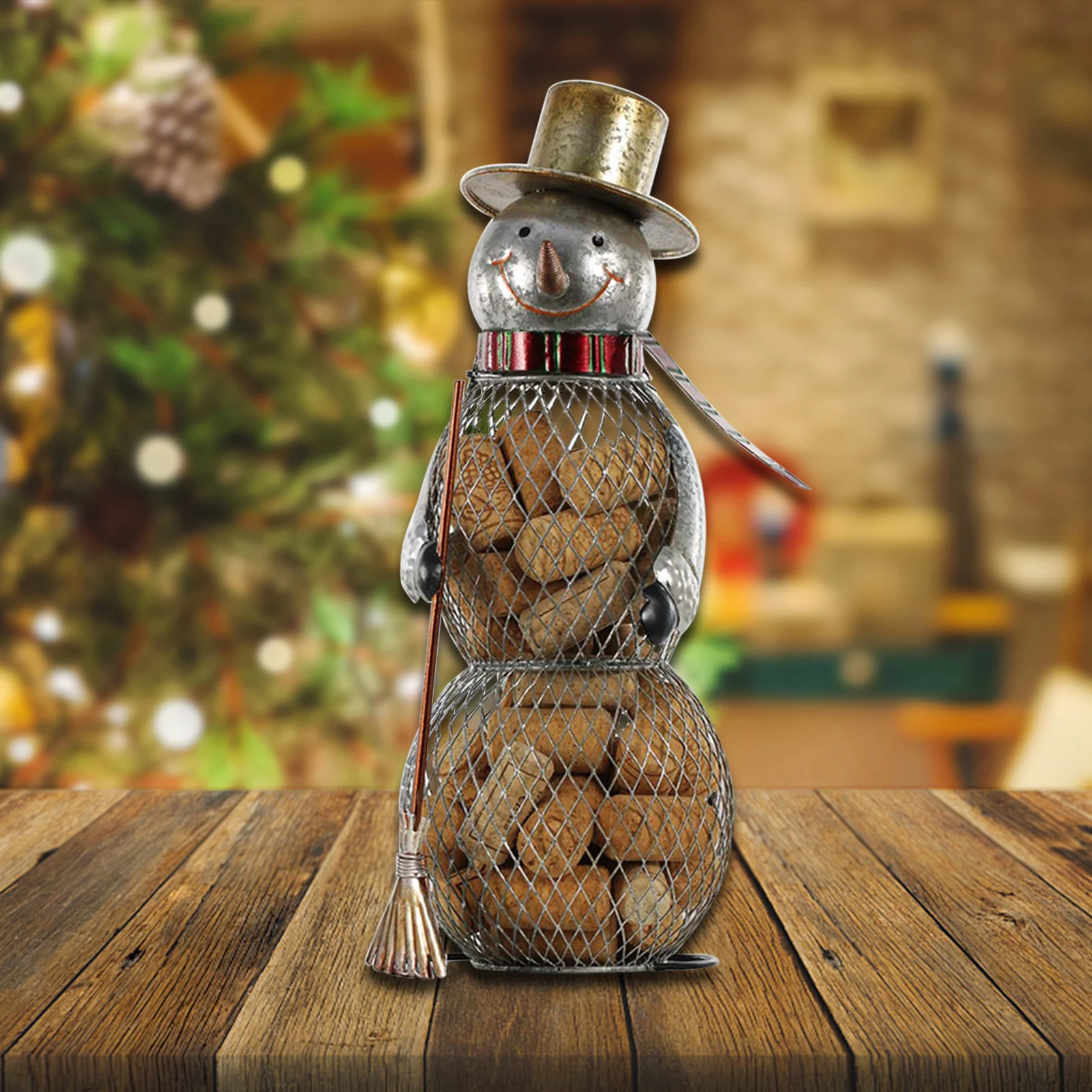 

Metal Wine Cork Holder Snowman Wine Cork Holder Christmas Cork Display Container Christmas Decorations For Home Office Desktop