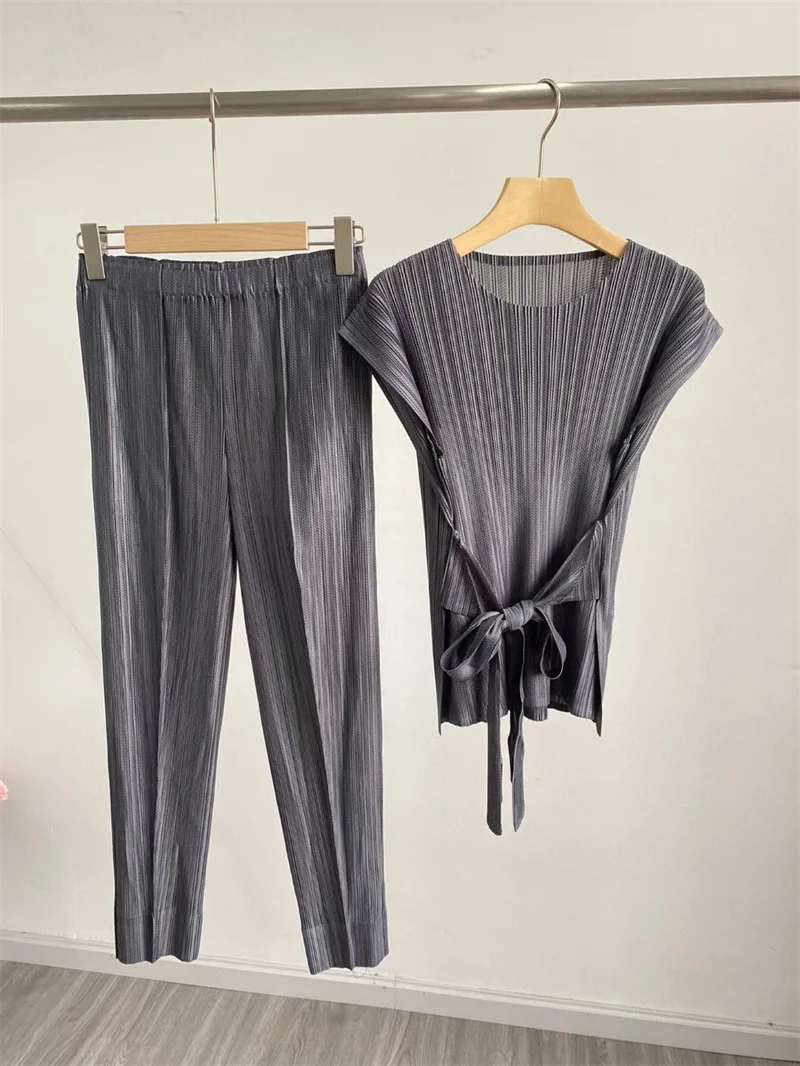 

Женский летний костюм из 2 предметов, Повседневная футболка и брюки, новинка 2023