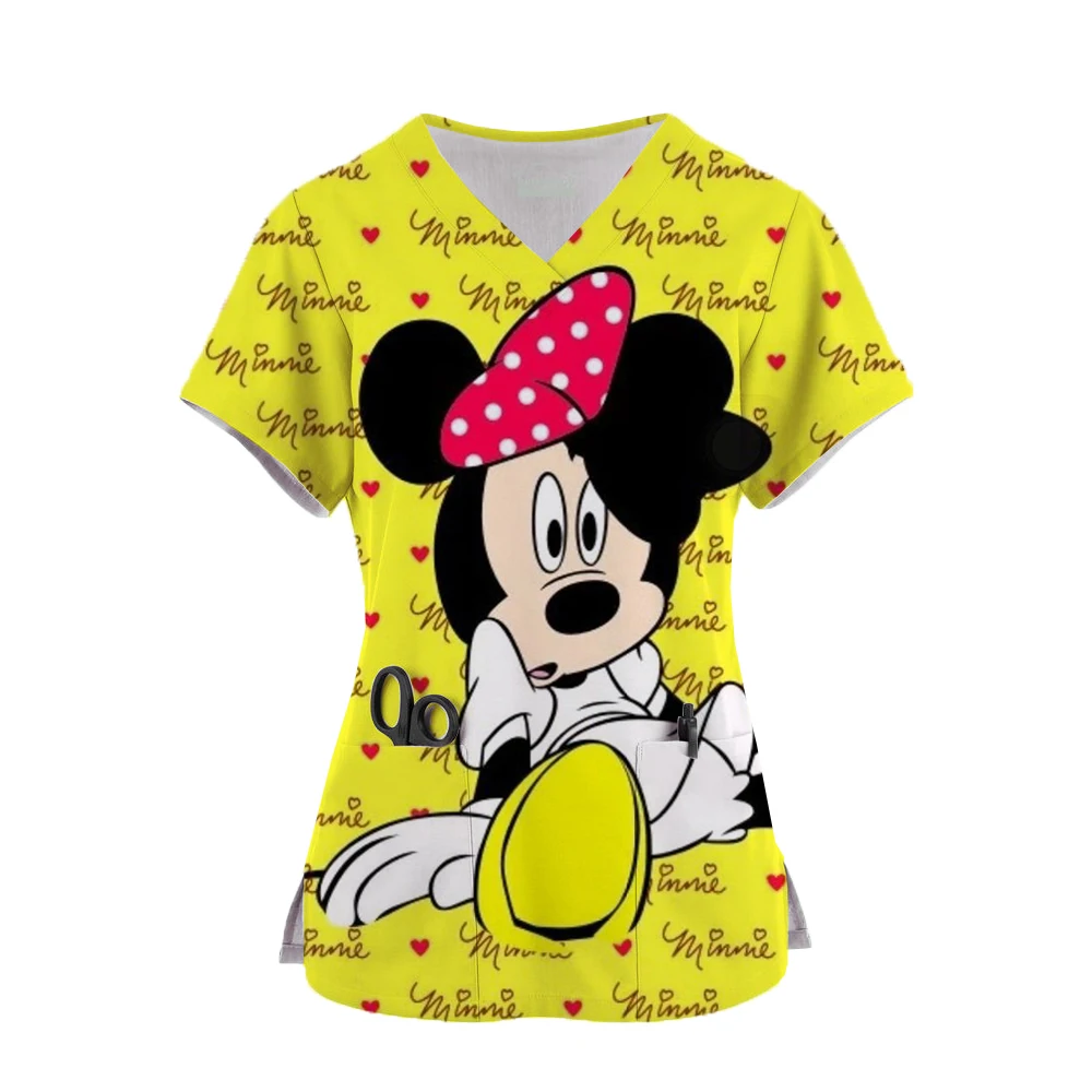 Miniso Disney Микки Маус Скраб Женская Стоматологическая Рабочая Униформа Медсестра