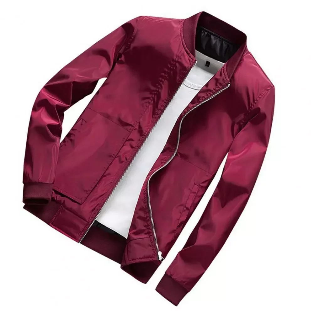 

NEW IN Attractive Men Coat Exquisite Edging Polyester Solid Zipper Design Men Outerwear for Daily Solid Zipper Design Men Outerw