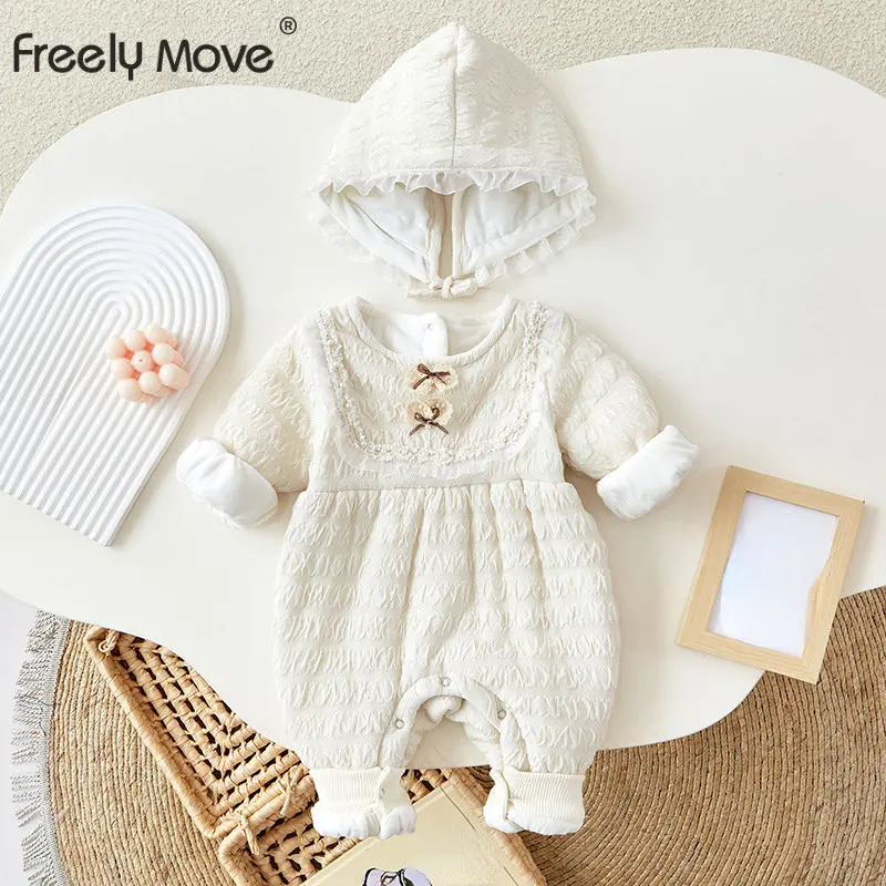 

Freely Move Newborn Romper Toddler Baby Girl Cotton Romper Princess Autumn Winter Infant Baby Girls Jumpsuit Baby Girls Clothes
