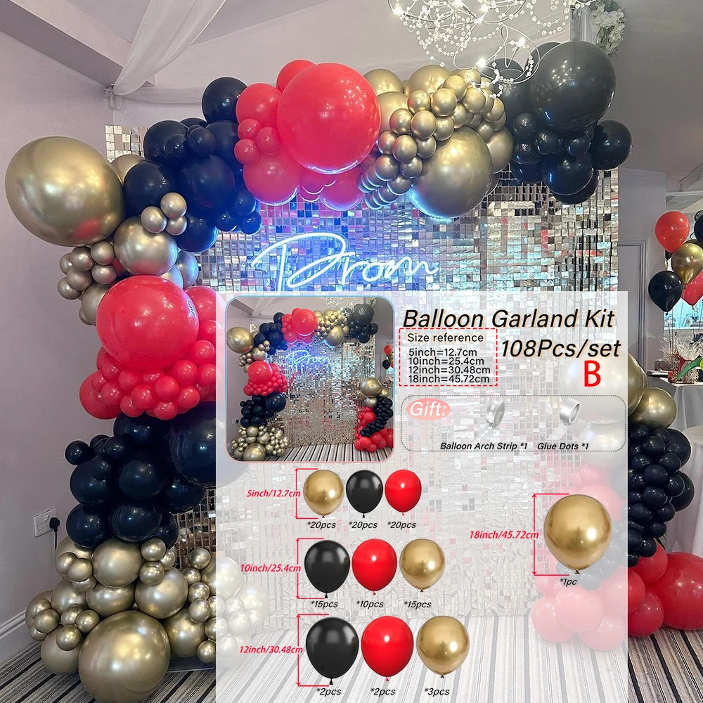 Золотые Красные Черные Воздушные Шары На День Рождения Свадьбу Годовщину