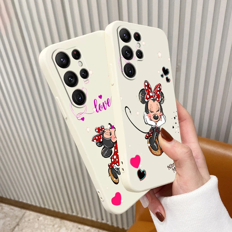 

Liquid Rope Cover Disney Minnie Mickey Cute Art Phone Case For Samsung Galaxy S23 S22 S21 S20 FE S10 Plus Lite Ultra 5G Funda