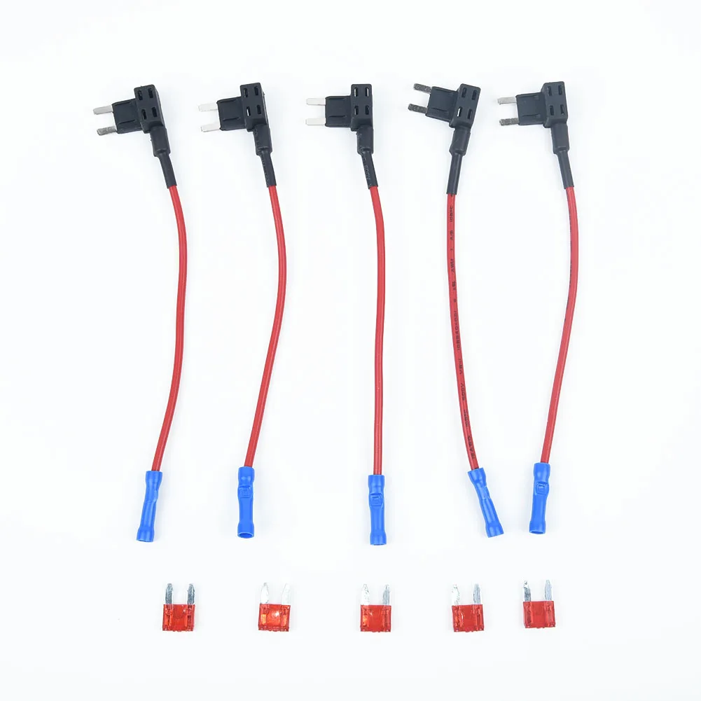 

5 Pcs Automotive Mini 12V Car Fuse Box Holder Splitter Devices Electrical Appliances Auto Parts Supply Fuses For RV Cars Set