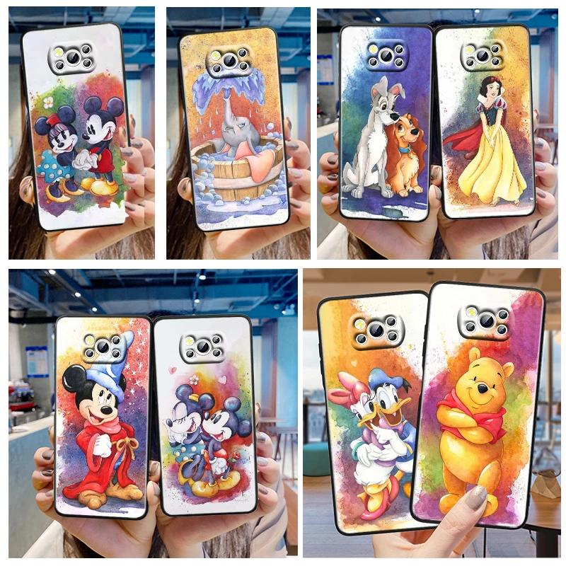 

Minnie Mickey Winnie Dumbo Phone Case For Xiaomi Mi Poco X4 X3 NFC F4 F3 GT M4 M3 M2 X2 F2 Pro C3 5G Civi Fundas Black Soft