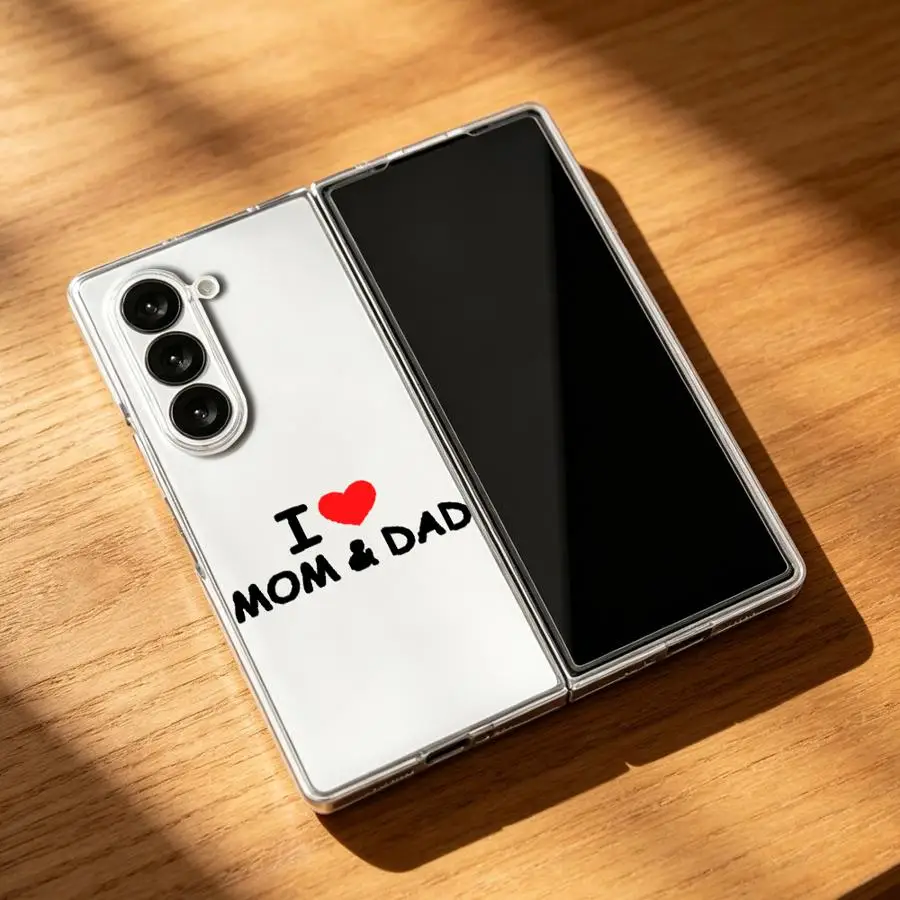Фото Прозрачный мягкий чехол для телефона с дизайном «Мама и папа» для Samsung Galaxy ZFold7 ZFold4 ZFold6 ZFold5 Z Fold 7 6 5 4 3 ZFold3 №2