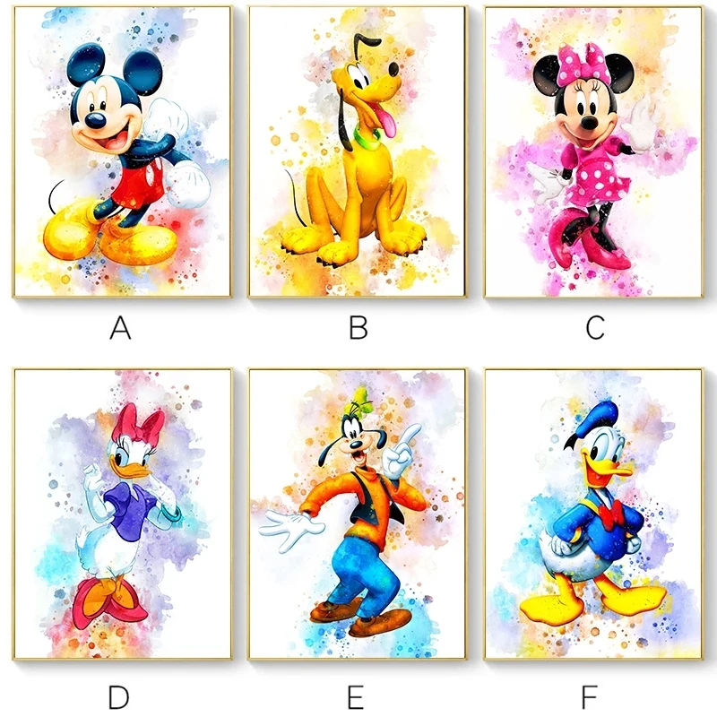 

Canvas Paintings Disney Wall Art HD Print Mickey Mouse Poster Home Decor Donald Duck Modular Pictures for Bedroom No Framework