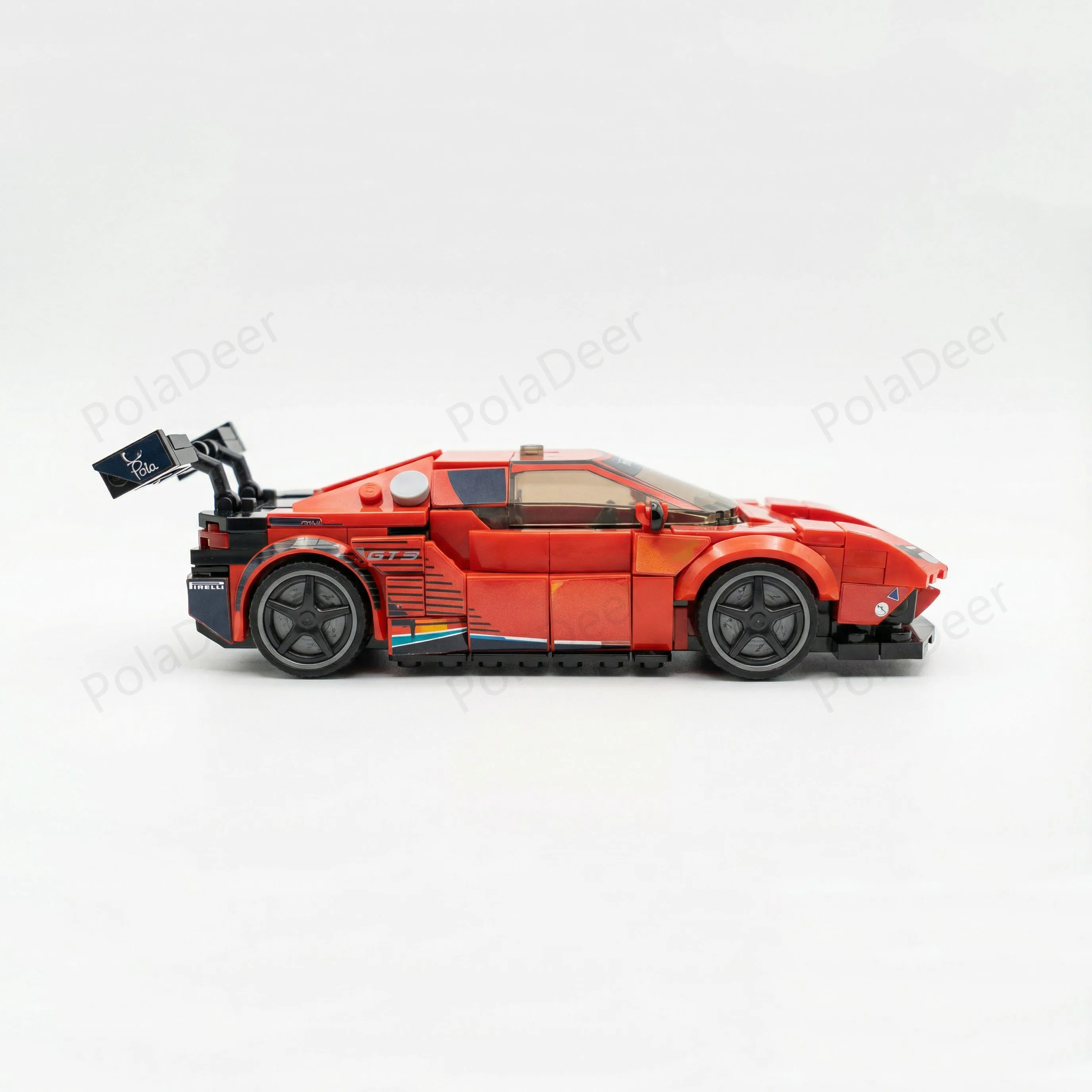Фото PolaDeer, разработанный себе, креативный спортивный автомобиль MOC DIY 296 GT3, строительные блоки, игрушка в сборе, модель кирпича, детский подарок на день рождения №5