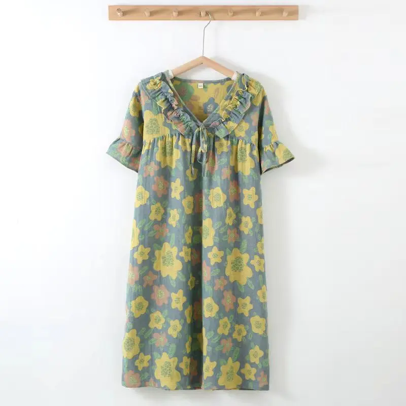 Фланелевый Халат ночные рубашки хлопковая ночная рубашка женское цветное Тканое