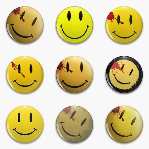 Watchmen Smiley The Comedian Badge Face Happy Yellow Dr In Soft Button Pin Customizable Gift Decor Brooch Collar Badge Cartoon
