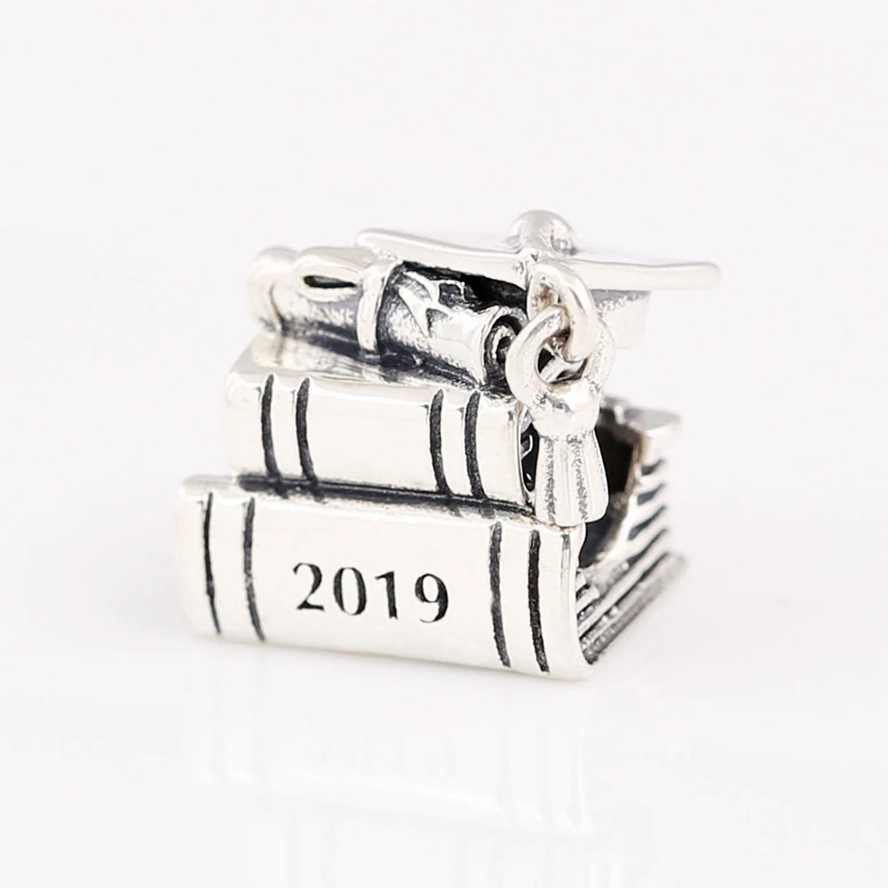 Бусина из стерлингового серебра 925 пробы 2019 2020 2021 2022 кепка с книгой прокрутка