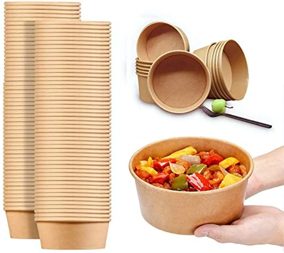 

24 Oz Large Paper Bowls 90 Pack Disposable Soup Bowls Free Party Supplies for Hot/Cold Food