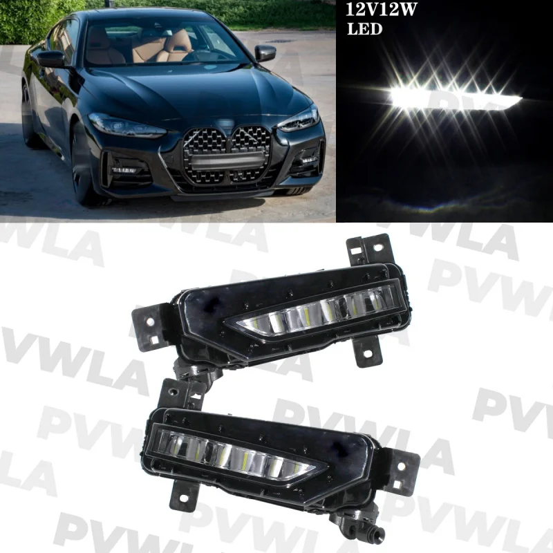 

Для BMW 4 серии G22 G23 420i 420D xDriver 430i M440i 2020 2021 2022 2023 Пара светодиодных дневных ходовых огней DRL Противотуманные фары