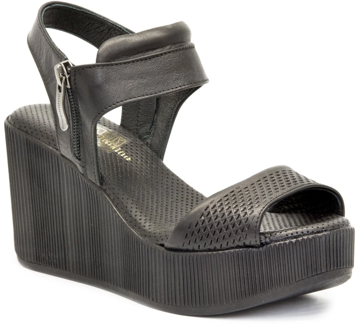 

Женские босоножки на танкетке Mammamia D21YS, черные деловые босоножки из натуральной коровьей кожи, повседневные уличные туфли на танкетке, 1255