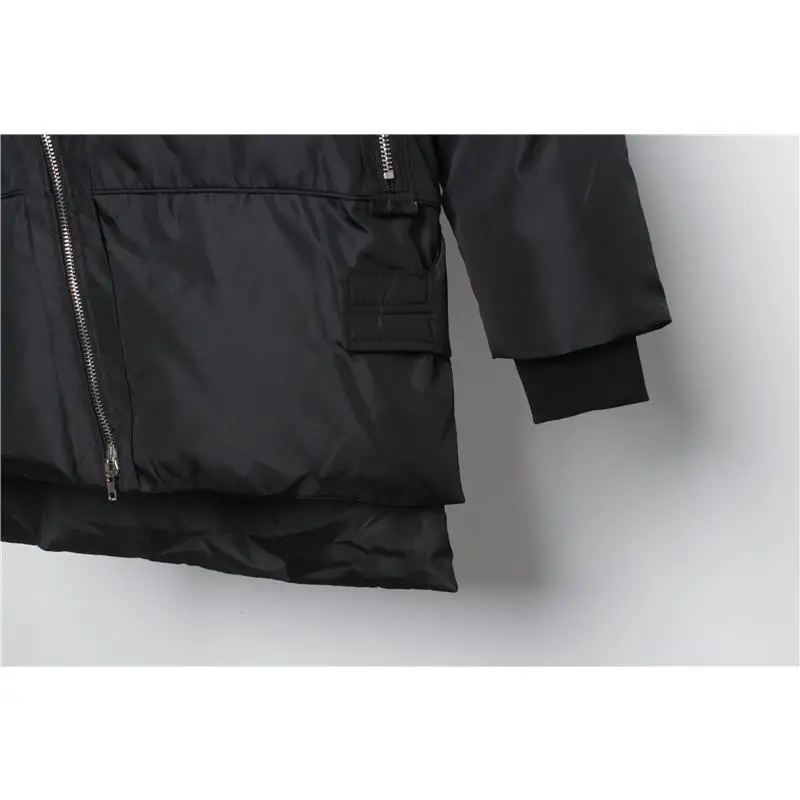 Men's Jacket Parkas Men's Winter Jackets Men's Cold Jacket Medium Length Fashion Personality Niche Zipper Thickened Hooded Coat