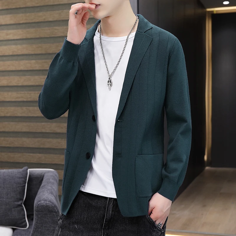 DYB&ZACQ Spring and Autumn Leisure Korean Small Suit Men's Sweater Trend Men's Slim Figure Sweater Suit Wear Top S-3XL