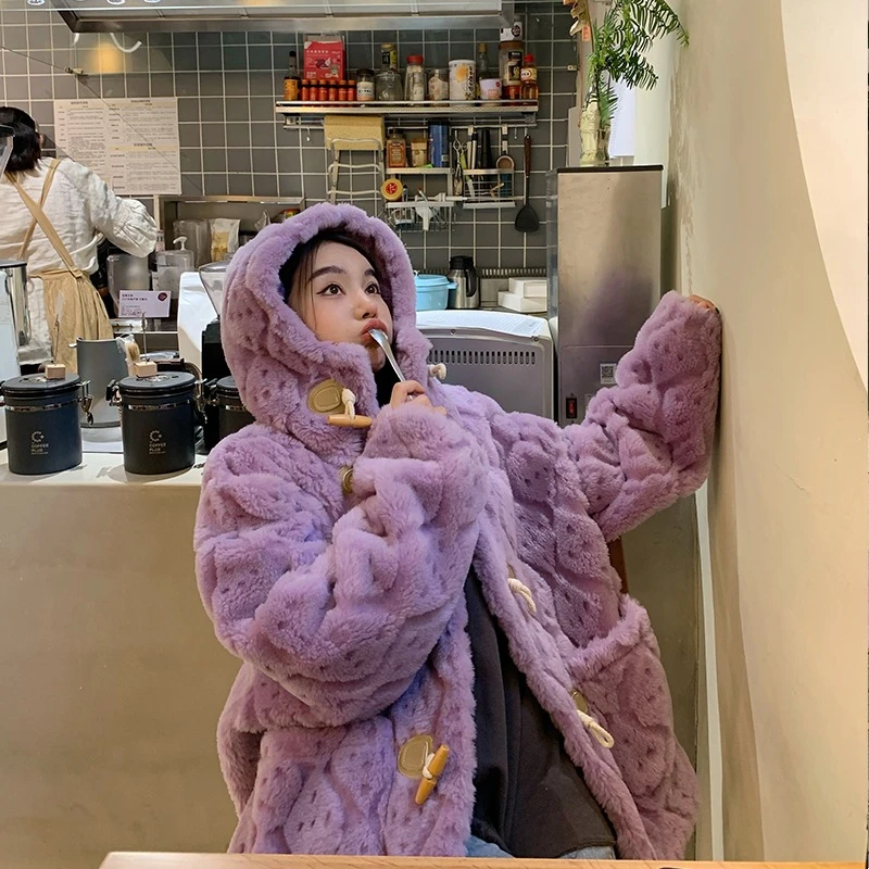 Милое теплое меховое пальто для девочек роскошная импортная кашемировая