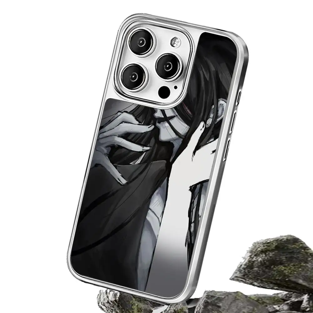Фото Чехол для телефона Mr Crawling Cool Man Hot Game из овчины с серебристой окантовкой для iPhone 16 15 14 13 12 11 Pro Max №5