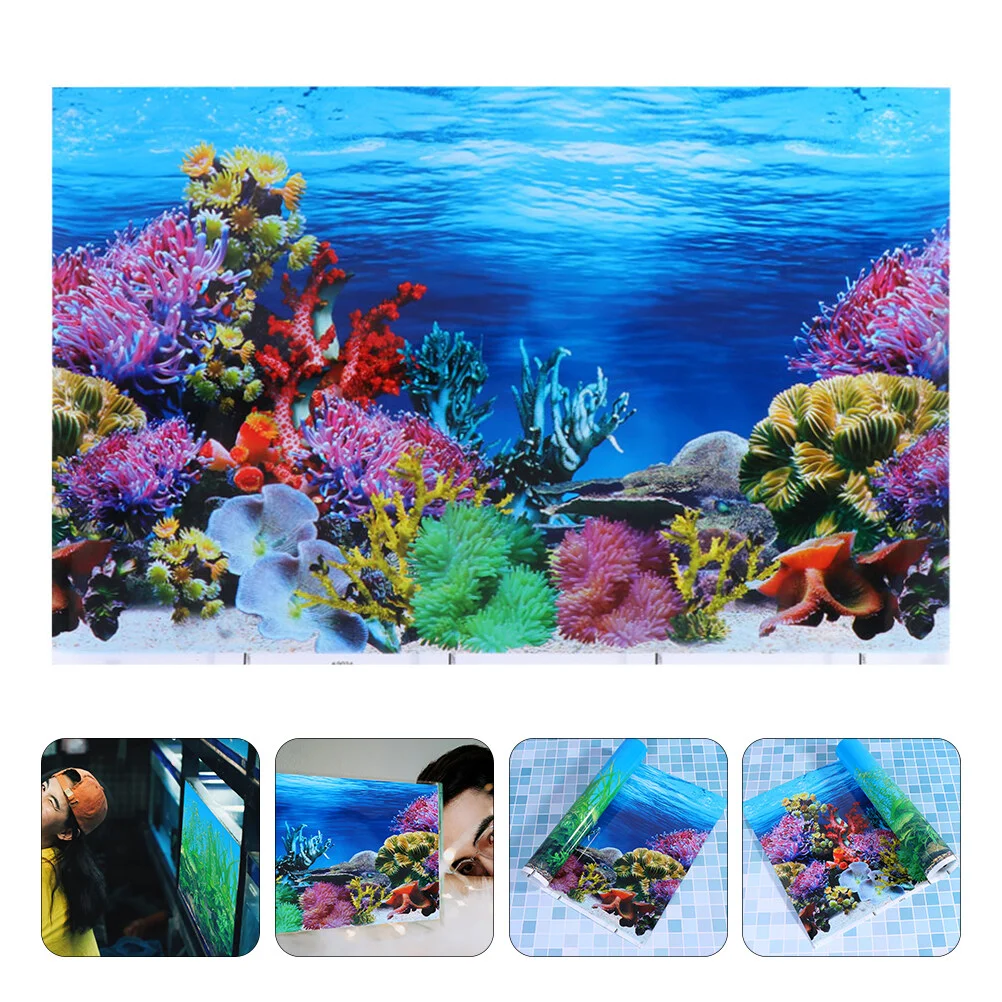 

The Underwater World Aquarium Sticker Poster Landscape Backdrop Fish Tank Decor Mural