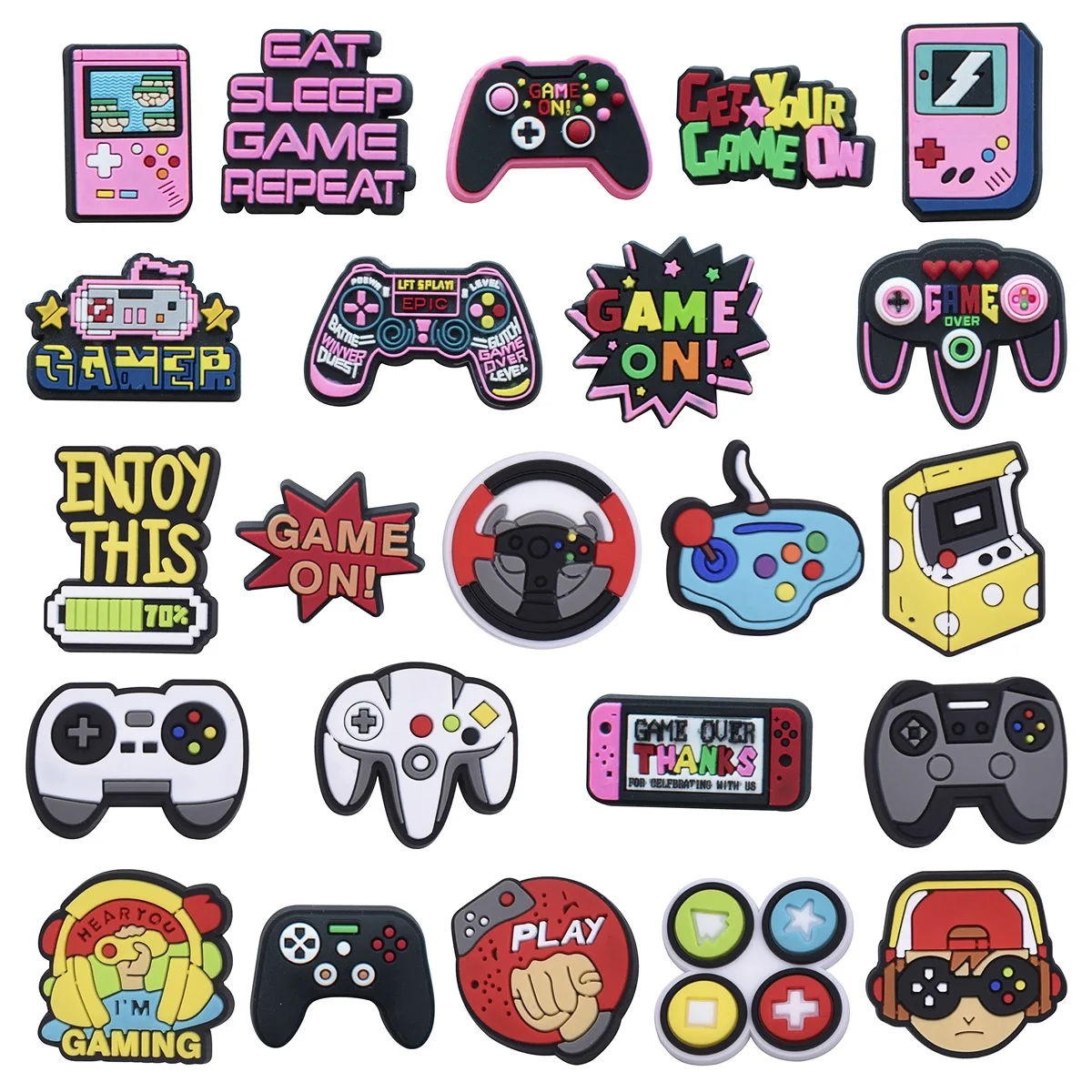 

Hot Sale 1pcs PVC Shoe Charms for Crocs Gamepad Gaming Accessories Women Clogs Boy Buckle Kids Pins Decoration Jeans X-mas Gift