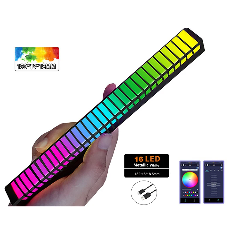 

NEW RGB Music Sound control LED light app control Pickup Voice Activated Rhythm Lights color Ambient LED Light bar Ambient Light