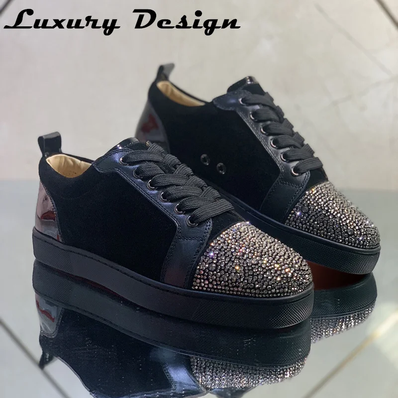 Кроссовки унисекс из коровьей кожи низкие кеды с заклепками теннисные шипы