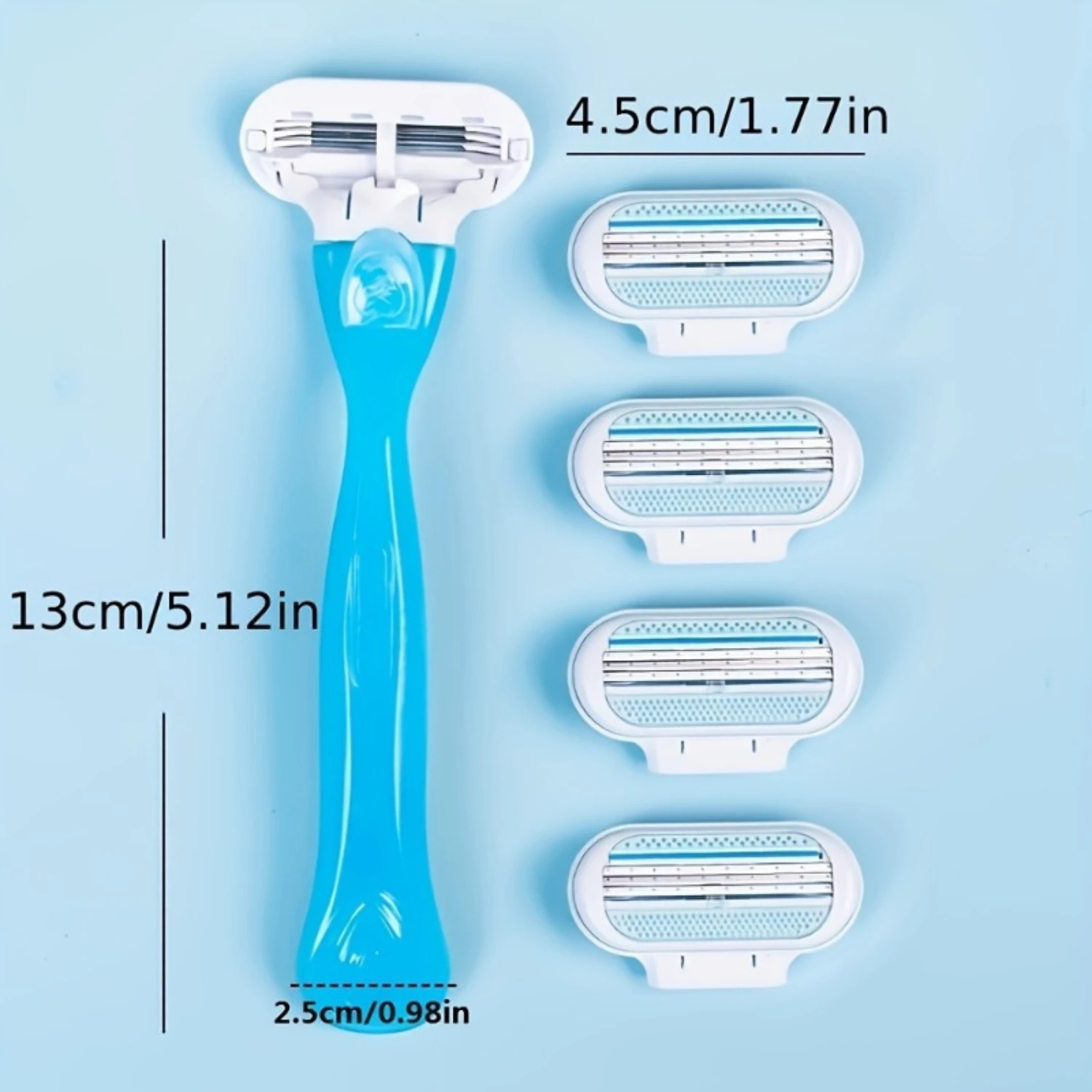 Precision Womens Hair Removal Kit - Safe & Painless Manual Tool 8 Interchangeable Blades 3-Layer Stainless Steel Non-Slip Erg