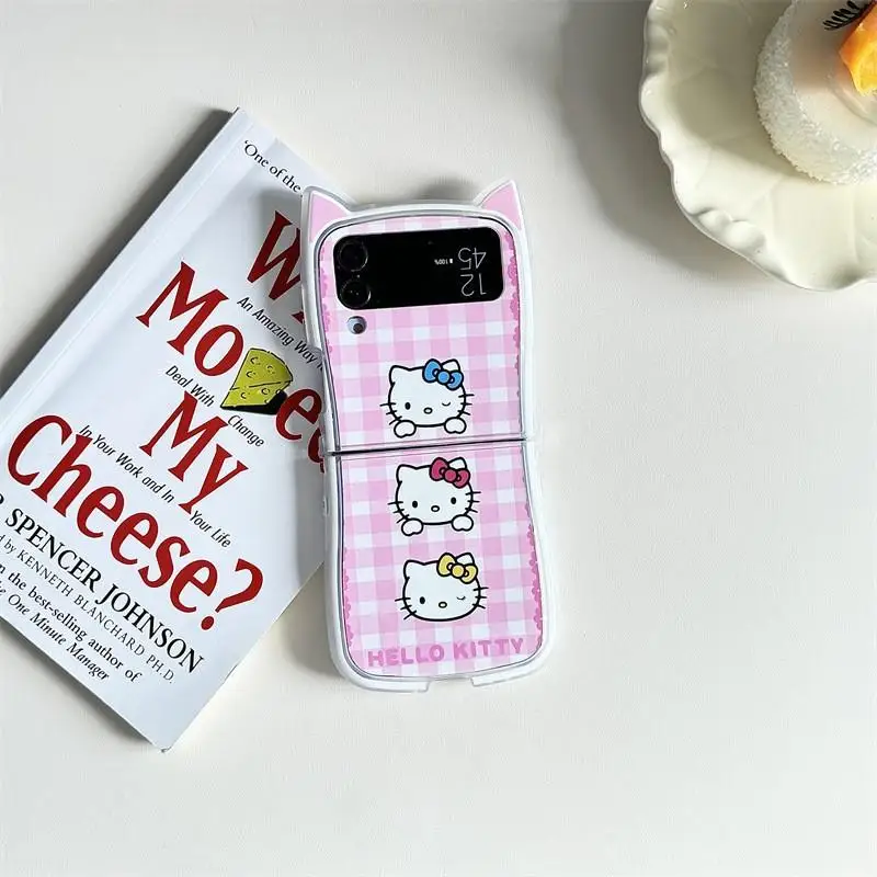 Новый милый мультяшный чехол Sanrio Hello Kitty подходит для Galaxy Zflip5/6 Zflip3/4 простой