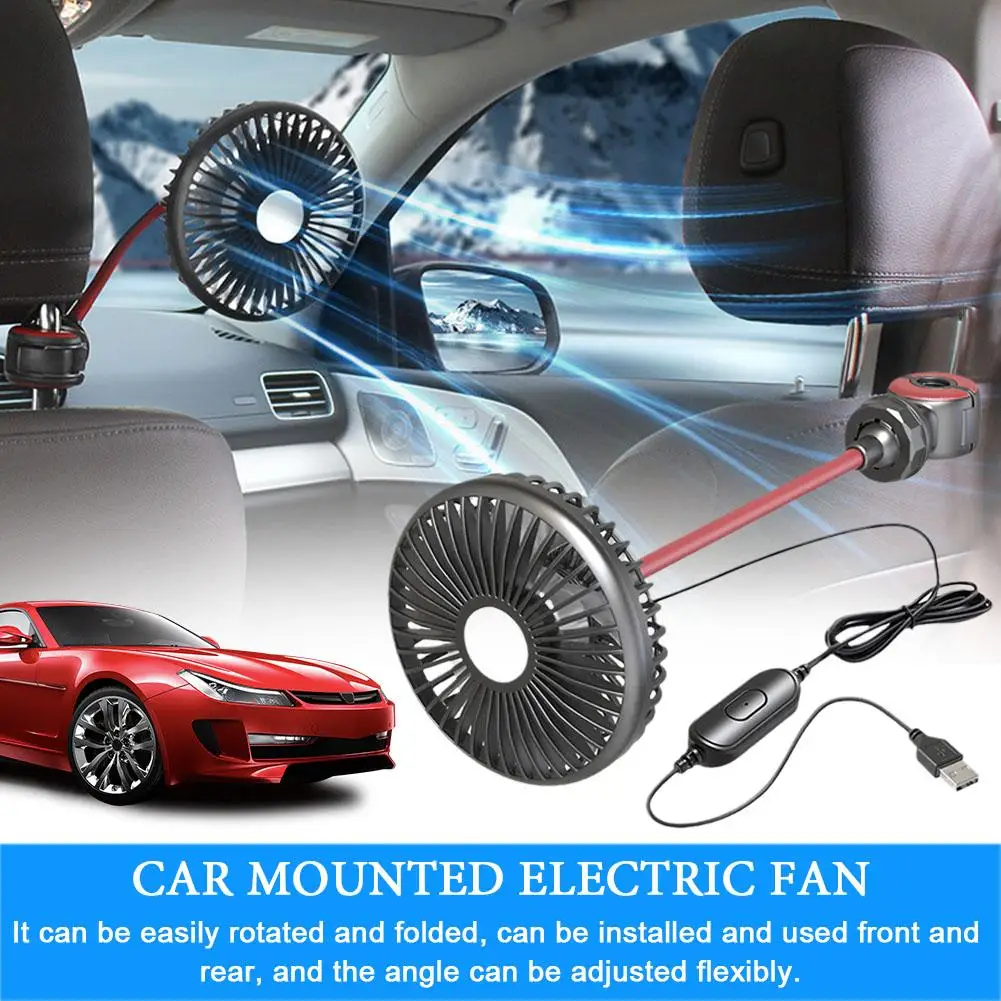 

Portable Hose Car Fan 360 Degree Rotation Car Auto Fan Fans USB Flexible Circulation Cooling Air Air Cooler Universal Q7K2