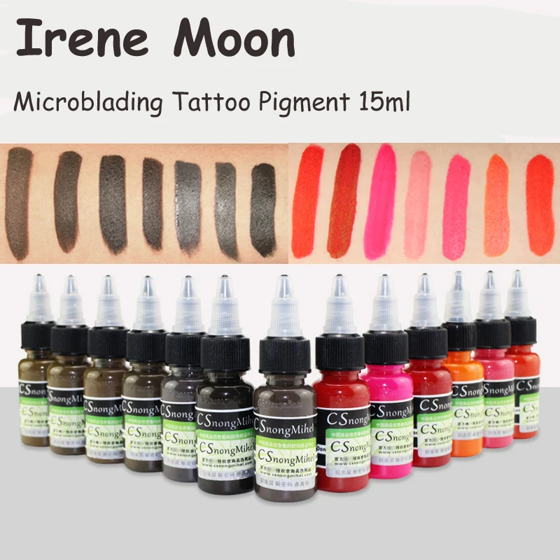 5pcs Permablend Pigment Emulsion Eyebrow Tattoo Ink Microblading Lip Tint Liquid Permanent Makeup Micropigmentation Paint 15ml