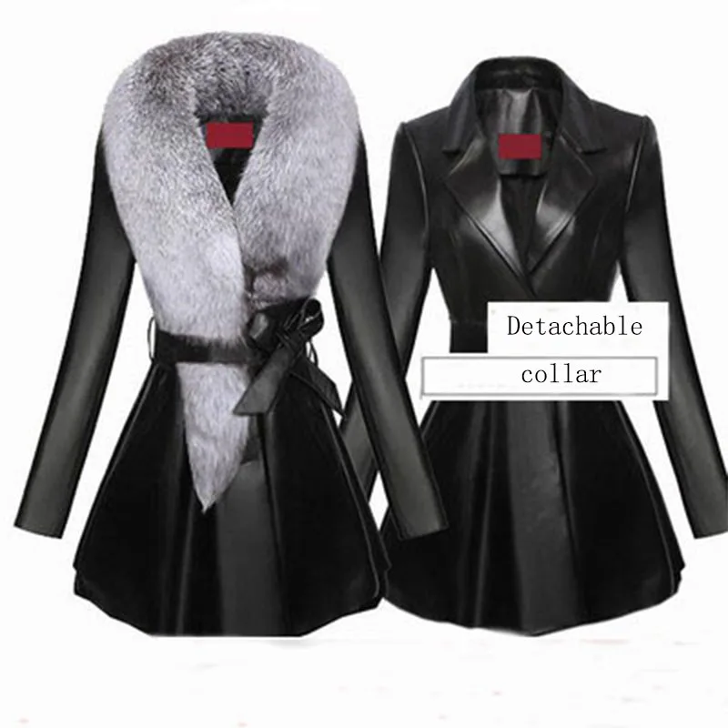 Faux Fur Coat Women Winter Female Sheepskin Coats Pure Color Faux Fox Fur Collars Snap Fastener Furs Oversize  8Xl